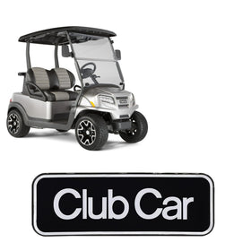 CartClan name plate front view for Club Car Onward enhances customization.