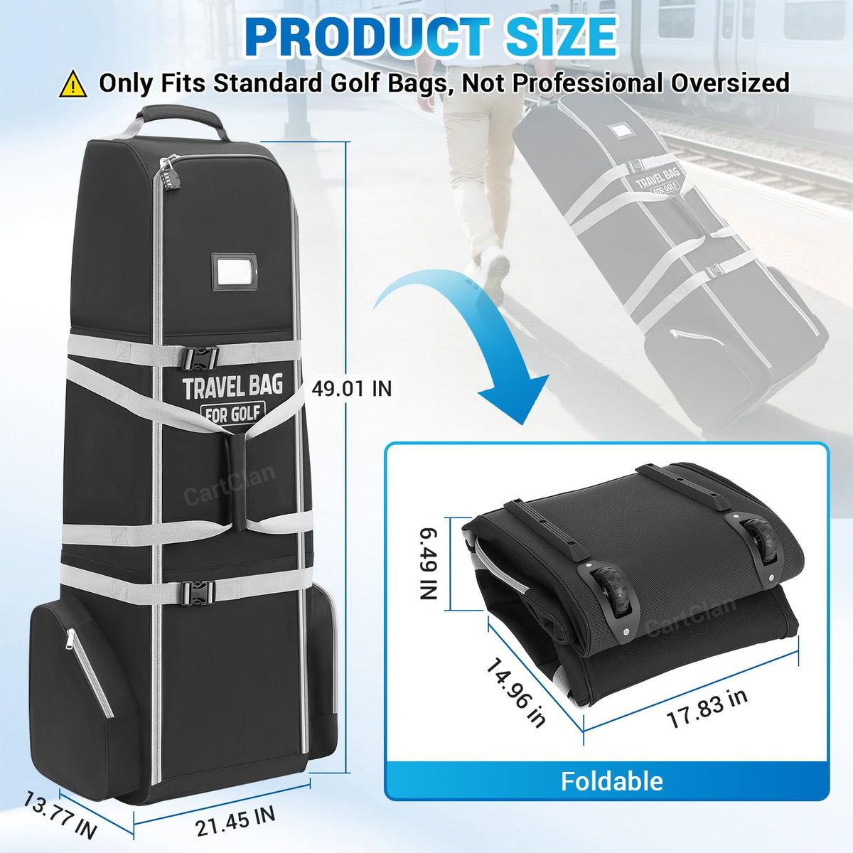 CartClan exterior 900D Oxford fabric protecting clubs on the go
