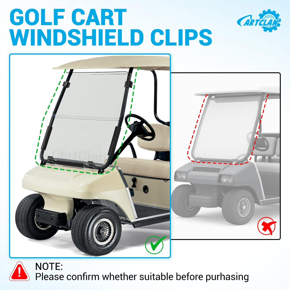 CartClan packaging content with sash, retaining, and bottom clips.
