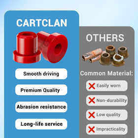CartClan polyurethane bushings close-up emphasizing durability and wear resistance.