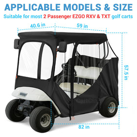 CartClan PVC windows provide clear sight lines for safer driving.