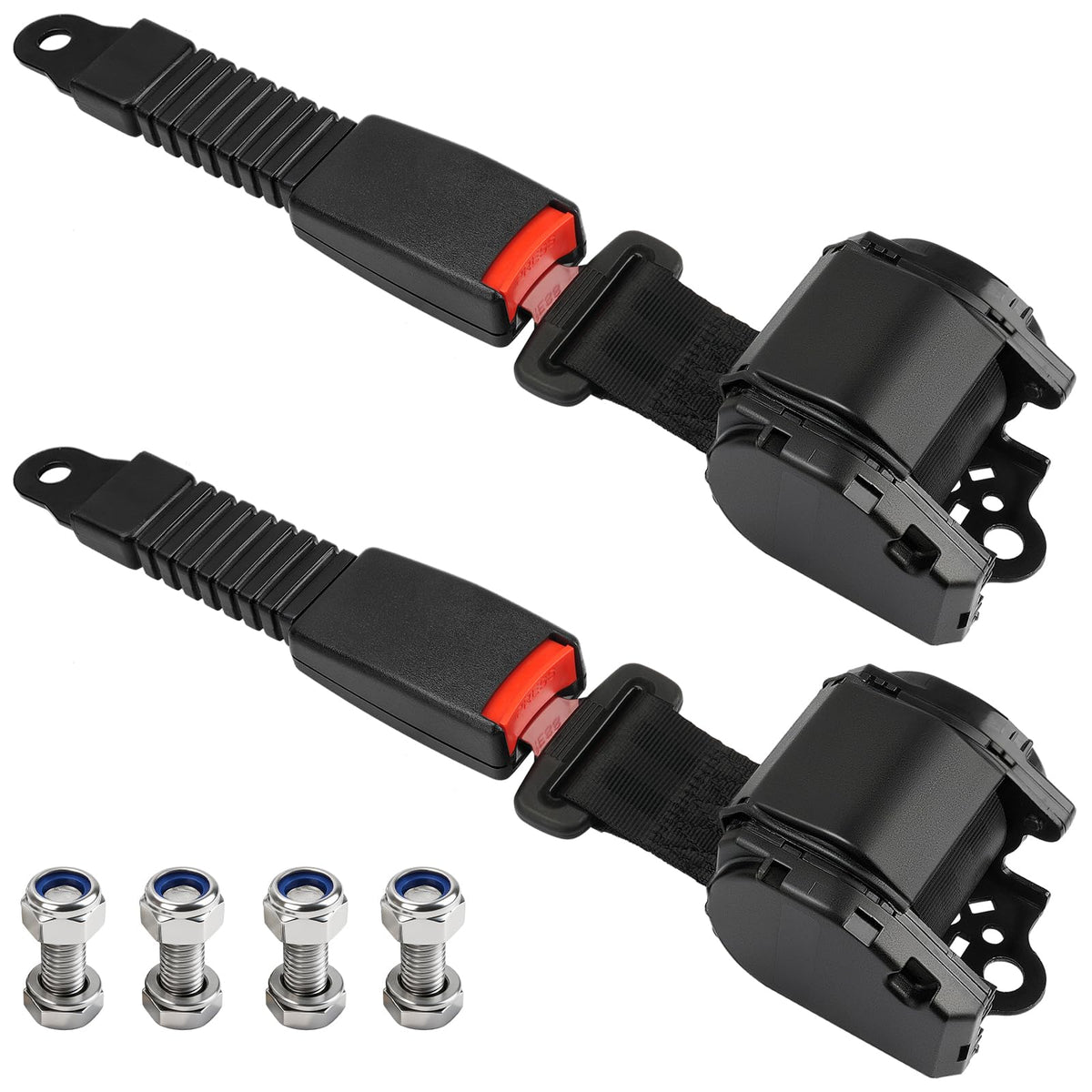 CartClan retractable seat belt in action on a golf cart, offering adjustable length for comfort.
