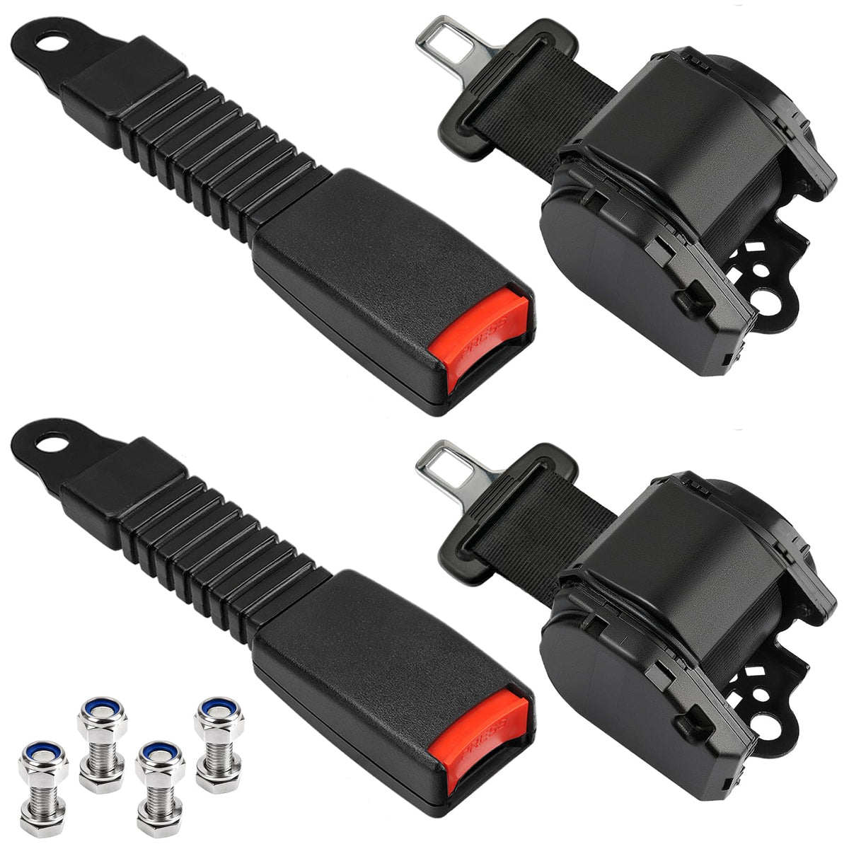 CartClan retractable seatbelt extended to 78.74 inches for adjustable fit on golf carts.