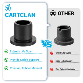 CartClan rubber mounting sleeves reduce play in A-arm assemblies
