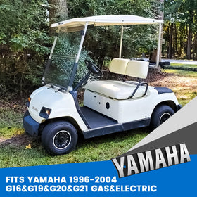 CartClan scratch-resistant logo emblem maintains shine on Yamaha carts.