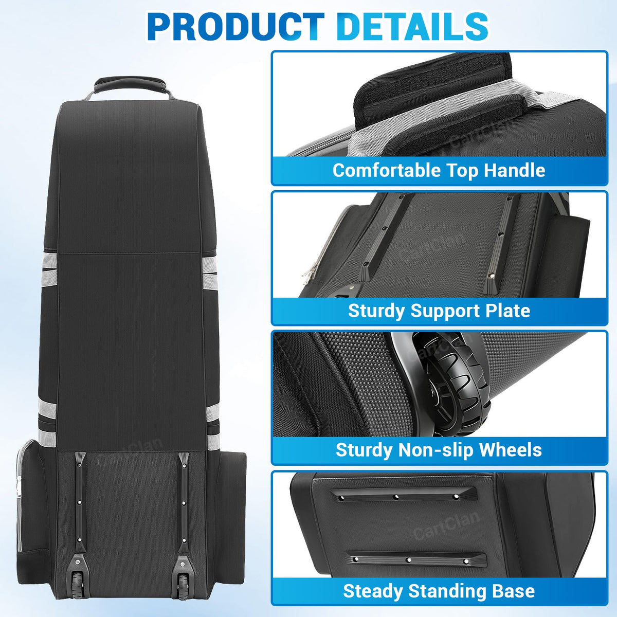 CartClan secure straps hold clubs safely during transit