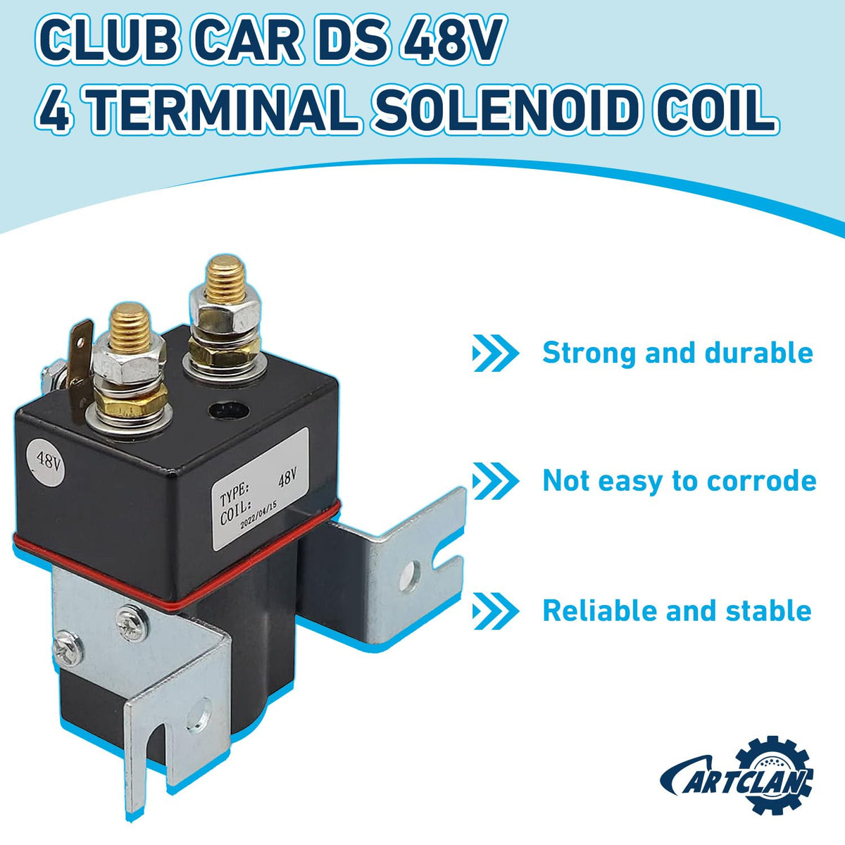 CartClan 4-terminal Albright solenoid coil with resistor assembly included.