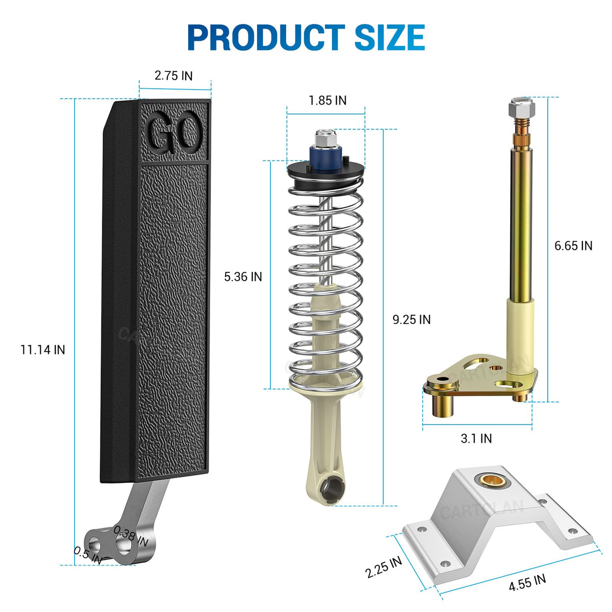 CartClan spring rod retainer protects the pedal under vibration and wear