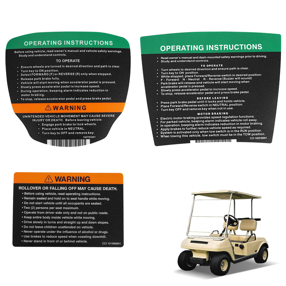 CartClan steering wheel sticker for Club Car DS 1992-2011 with clear font for easy readability