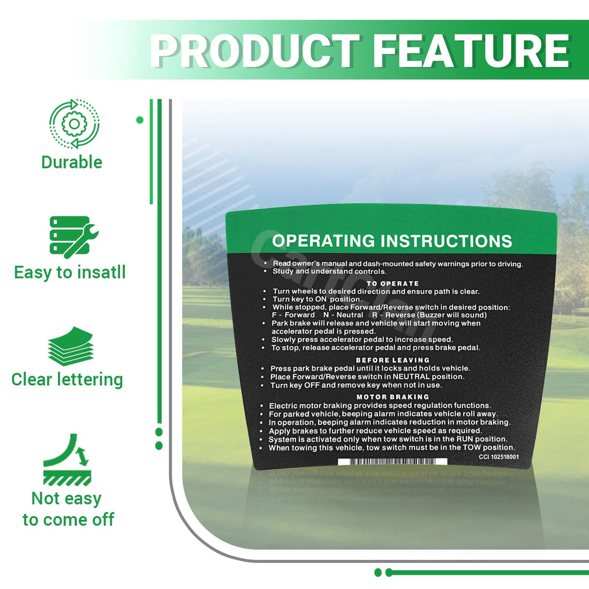 CartClan sticker kit close-up showing clear font and adhesive quality