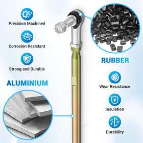 CartClan kit contents with tie rod and ball joints for easy replacement.