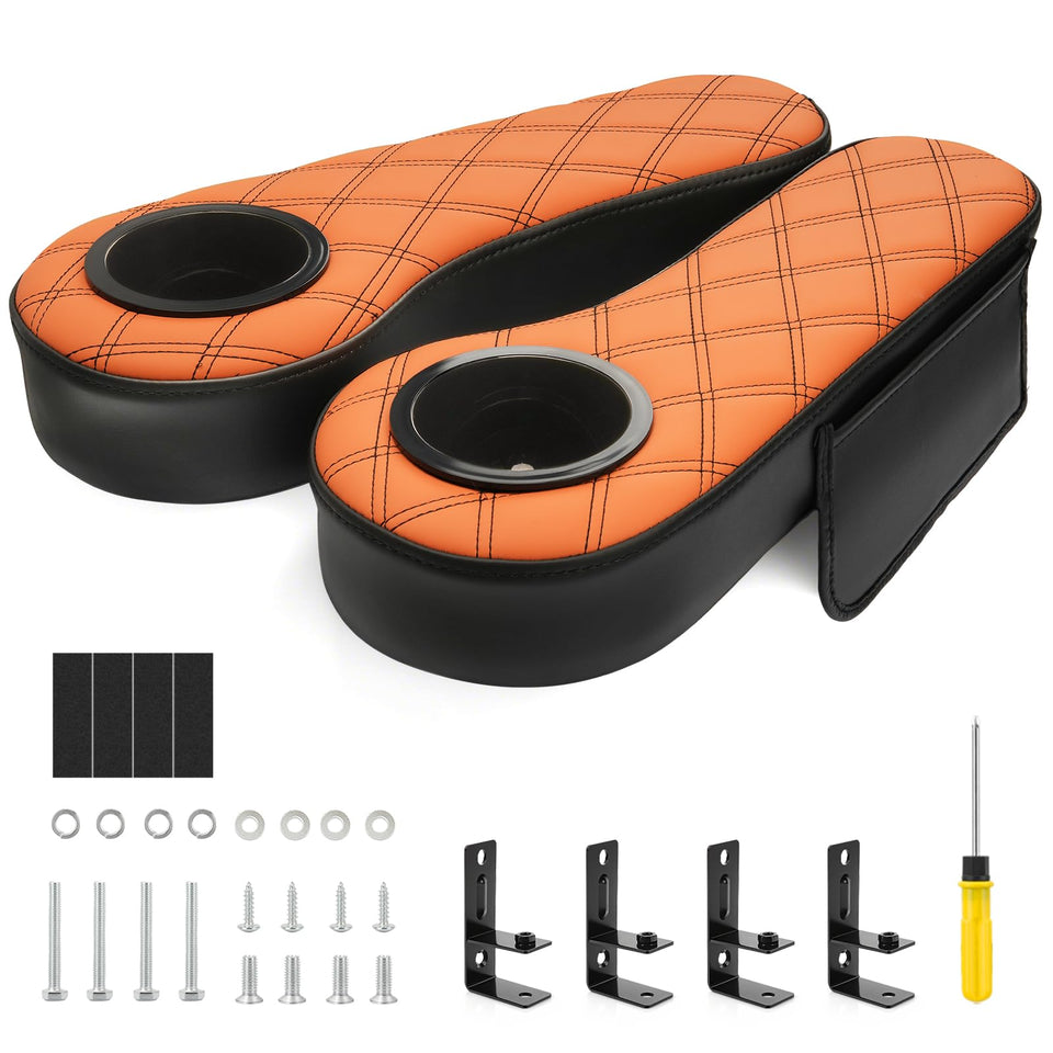 CartClan universal armrest with cup holder offering easy drinks on the go.