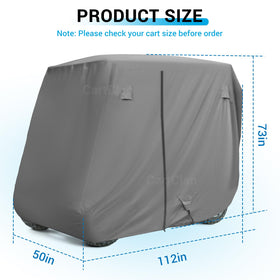 CartClan universal golf cart cover all-weather use protects against rain, dust, and snow.