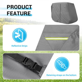 CartClan universal golf cart cover with three zippered doors for quick access.