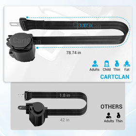 CartClan universal golf cart seatbelt fits Club Car, EZGO, and Yamaha models.
