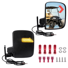 CartClan universal golf cart mirror with turn signals for safer rear awareness