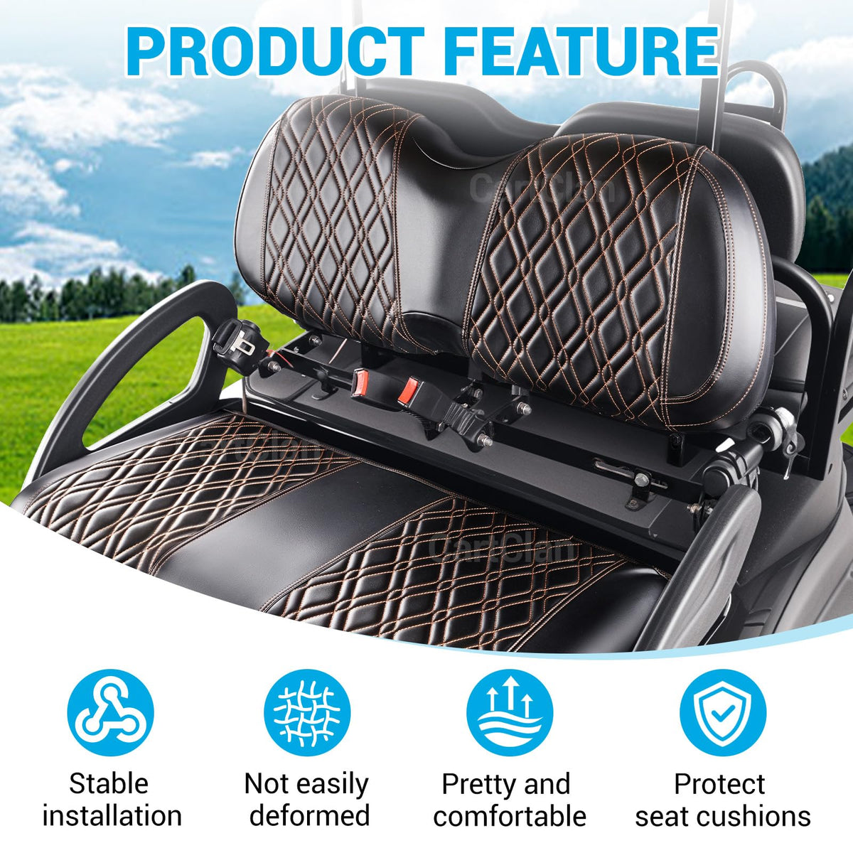 CartClan Waterproof PVC leather seat cover keeps spills at bay during rides