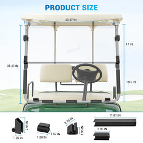 CartClan windshield kit includes clips and screws for quick installation.
