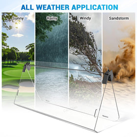 CartClan clear windshield provides unobstructed visibility while blocking rain.