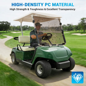 CartClan tinted windshield reduces glare while preserving visibility