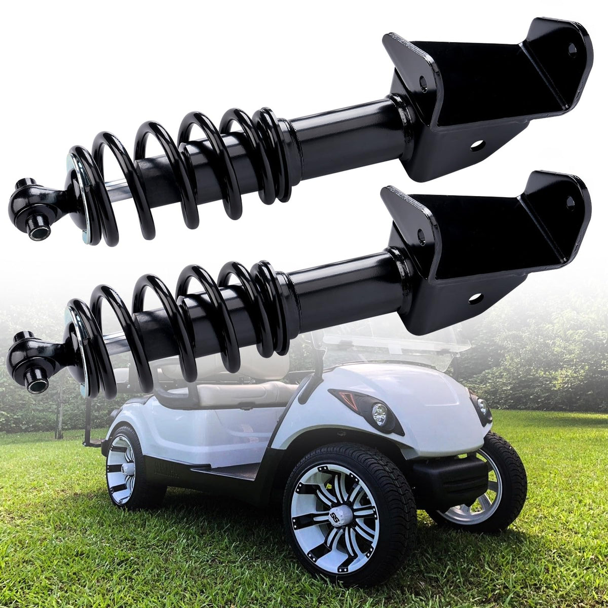 CartClan Yamaha Drive G29 front shock, passenger side improves ride comfort.