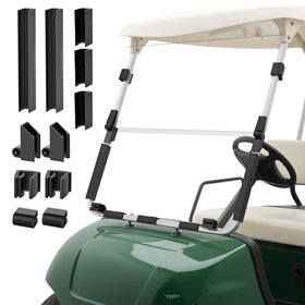 CartClan Yamaha windshield folding design enables adjustable airflow and rain protection.
