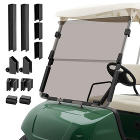 CartClan Yamaha windshield with folding hinges enables easy folding and quick visibility