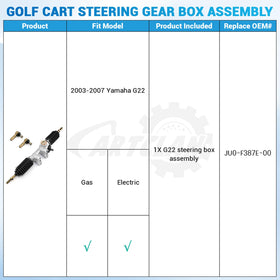 CartClan Yamaha G22 steering gear box installed on a golf cart for improved control.