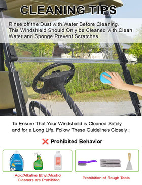 CartClan Yamaha G29 windshield in use on golf cart with clear view