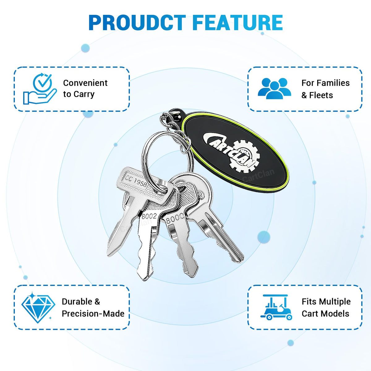 CartClan Yamaha key fits most Yamaha carts for easy access