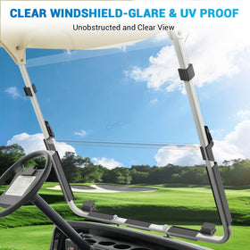CartClan windshield uses durable PC material for high-definition clarity.