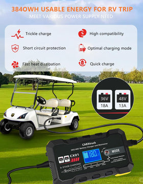 CARXtruck LCD display shows charging status for easy monitoring at a glance.