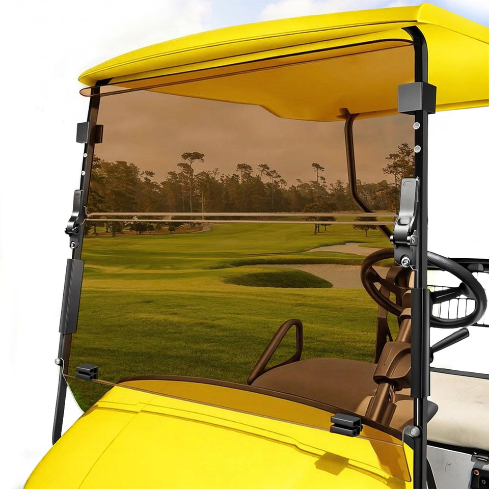 CasCartCade EZGO windshield with 3rd-gen hinge for precise fit and durability.