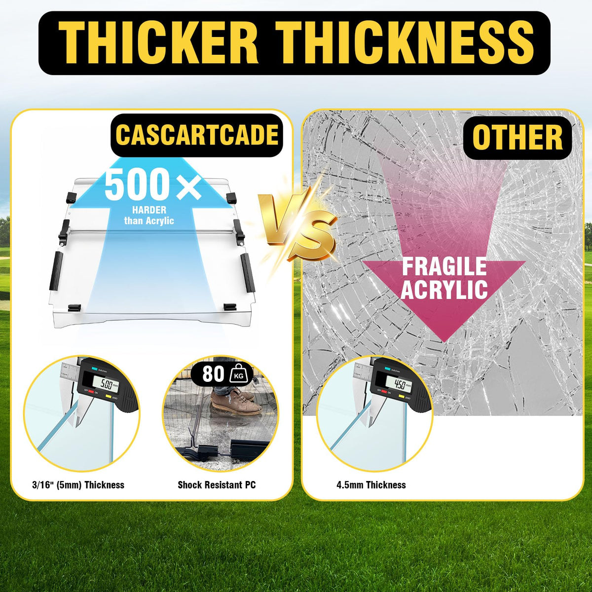 CasCartCade EZGO windshield heavy-duty hinge improves long-term durability