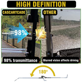 CasCartCade EZGO windshield no drilling required for simple setup