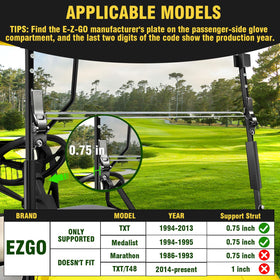 CasCartCade EZGO windshield with pre-installed clips speeds up installation