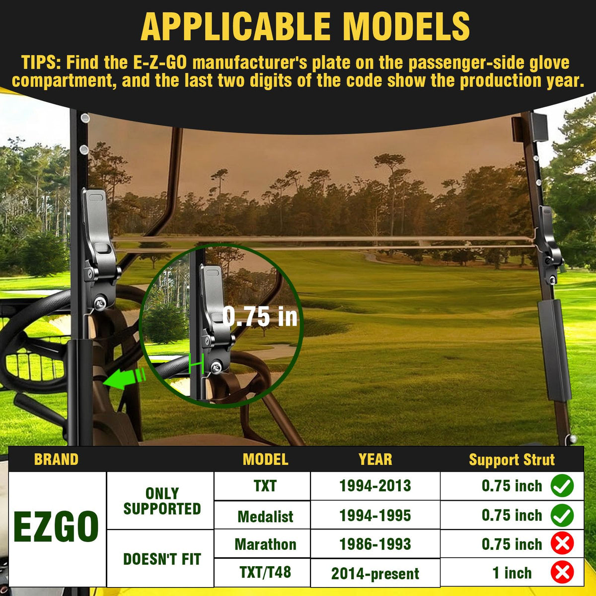 CasCartCade windshield showing preinstalled clips for quick setup.