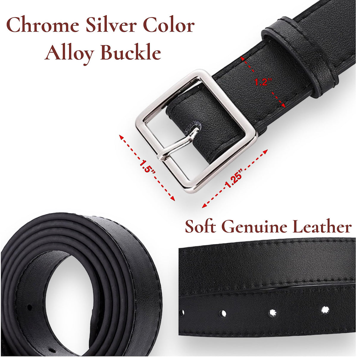 CaserBay 2-pack belt set includes black and nude options.