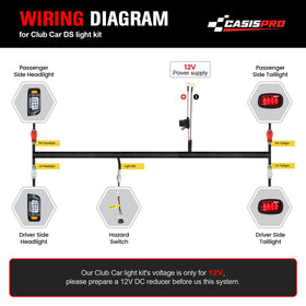 CASISPRO 12V installation manual guiding Club Car DS setup