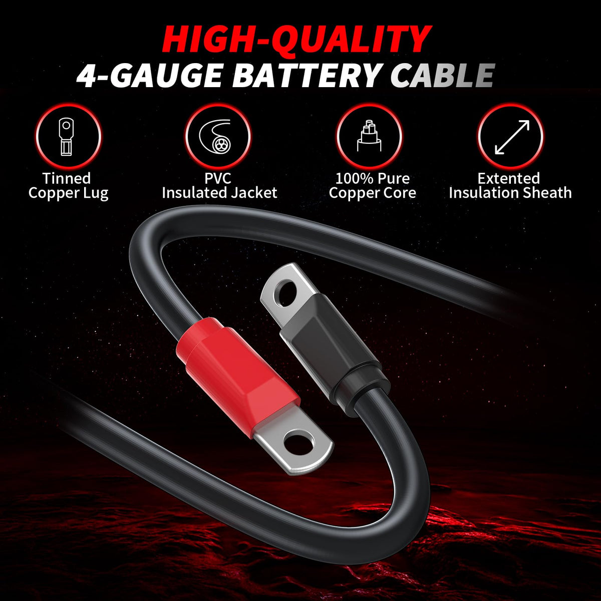 CASISPRO 4-gauge copper core cables close-up highlighting low resistance