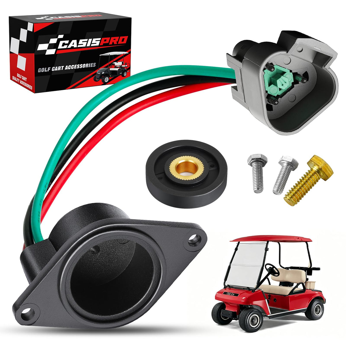 Casispro Club Car speed sensor kit front view for quick replacement and restored throttle.