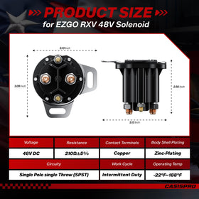 CASISPRO EZGO RXV solenoid - rear view for under-dash installation