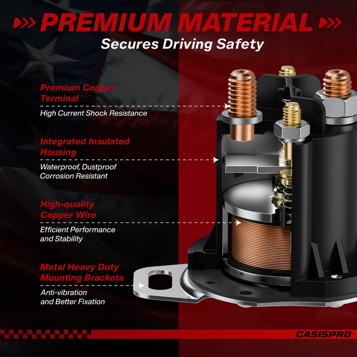 CASISPRO EZGO RXV solenoid - wiring close-up highlights durable terminals