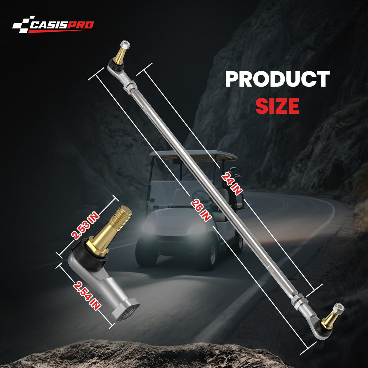 CASISPRO EZGO steering system setup visual showing durable component quality