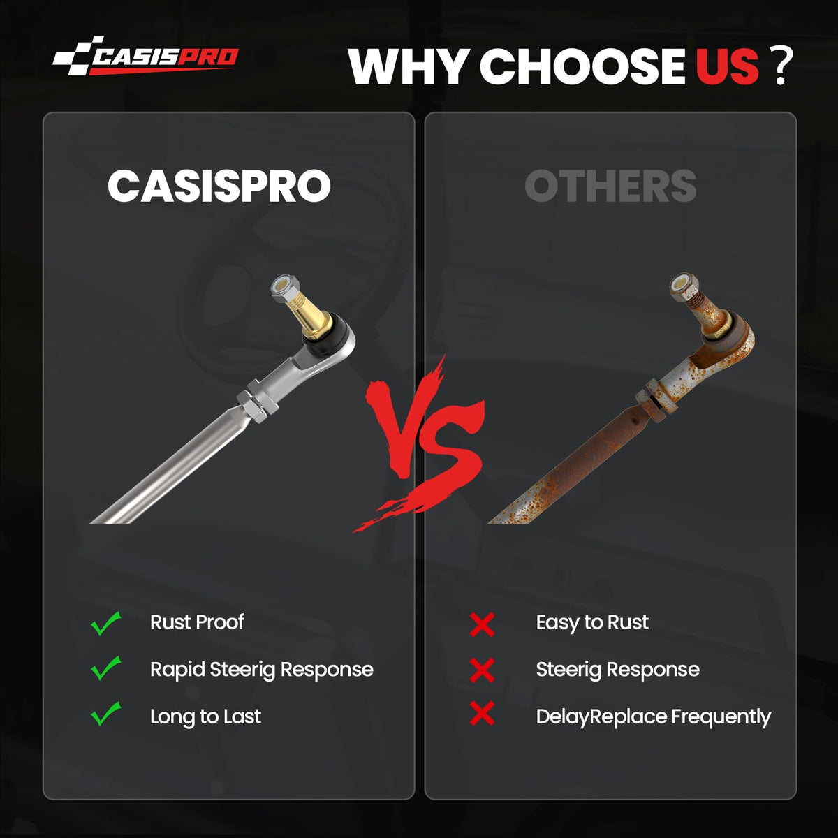 CASISPRO EZGO TXT tie rod 70876-G02 close-up label