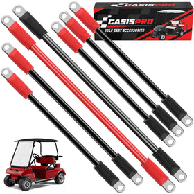 CASISPRO golf cart cables kit close-up showing heavy-gauge copper cores for improved conductivity