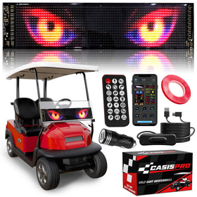CASISPRO Golf Cart Devil Eyes Sign on windshield for a bold nighttime look