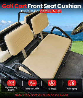 Casispro beige front seat cushion with quick install for Club Car DS.