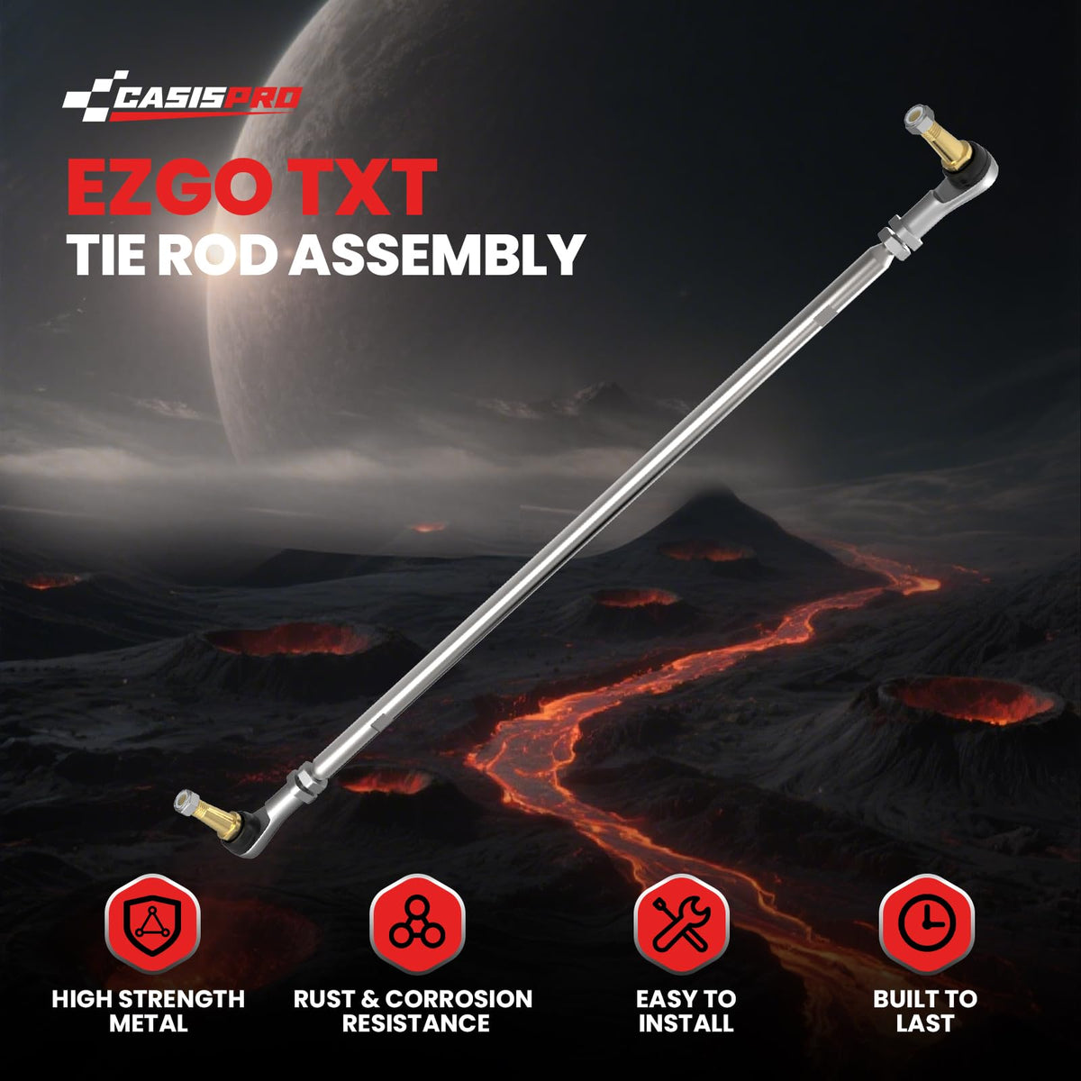 CASISPRO EZGO TXT tie rod side angle demonstrates precise fit for smooth steering