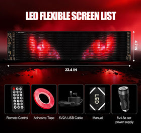 CASISPRO LED sign package includes remote, tape, cables, and manual